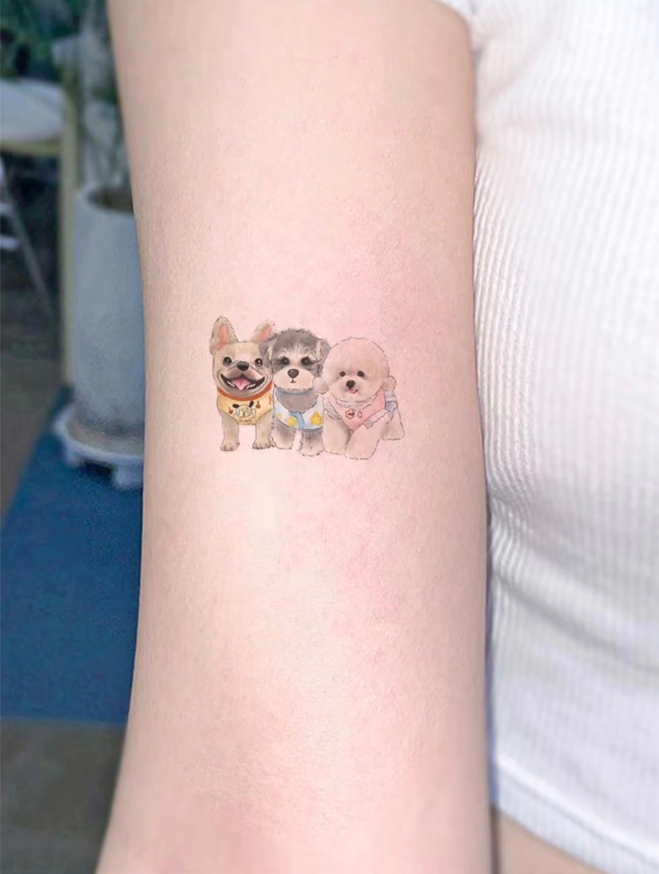 Custom Pet Portrait Temporary Tattoo | Personalized Cat Dog Photo Gift | Hand-Drawn Style Fur Baby Memorial