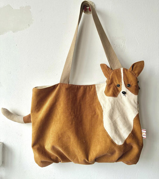 Custom Patchwork Dog Portrait Tote Bag
