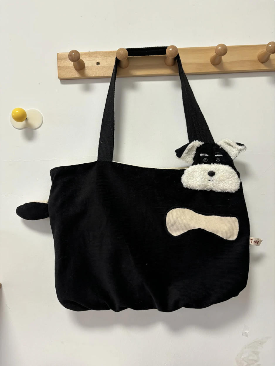 Custom Patchwork Dog Portrait Tote Bag